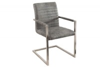 Lot 4 chaises contemporaines coloris gris antique en microfibre