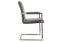 Lot 4 chaises contemporaines coloris gris antique en microfibre