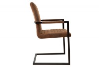 Chaises modernes coloris marron antique en microfibre et en acier inoxydable noir