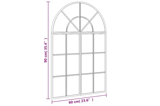 Miroir mural noir 60x90 cm arche fer