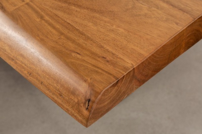 Table en Bois Massif avec Pieds Mikado en Métal Noir