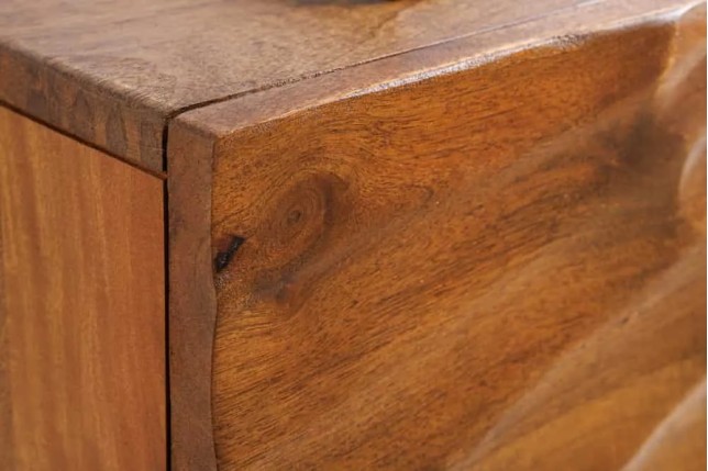 Meuble tv suspendu  SCORPION 160 cm – Bois massif de manguier brun, design suspendu