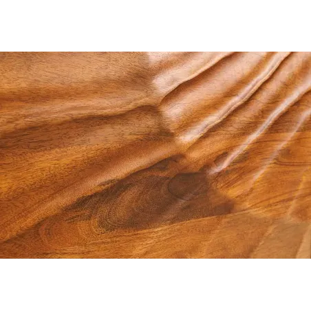 Buffet mural SCORPION 180 cm – Bois massif de manguier brun, façade 3D sculptée à la main