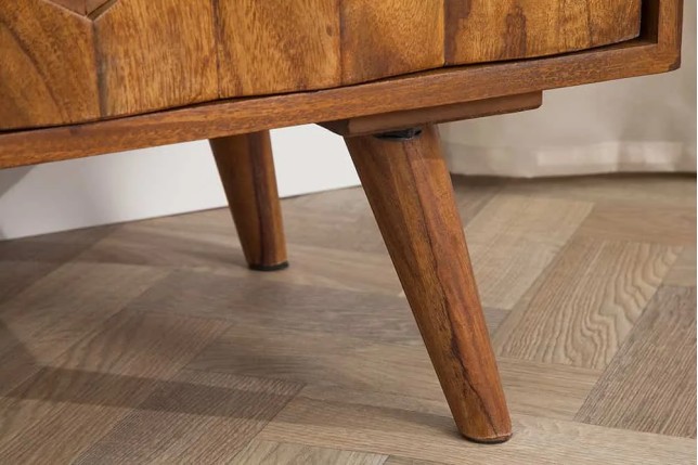 Buffet MYSTIC LIVING 145 cm en bois massif Sheesham – Finition stone avec rangement