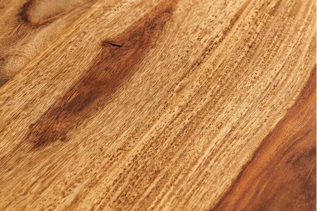 Meuble TV suspendu en bois massif Sheesham 160 cm – Design 3D artisanal & poignées doré mat
