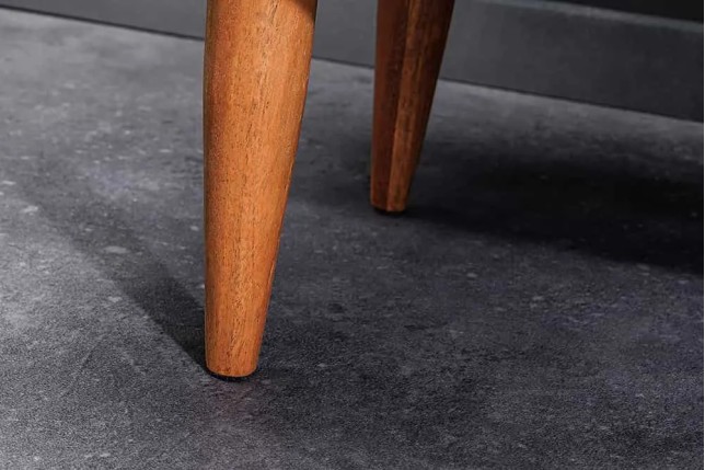 Buffet en bois massif d'acacia 145 cm – Finition miel, design rétro & poignées dorées