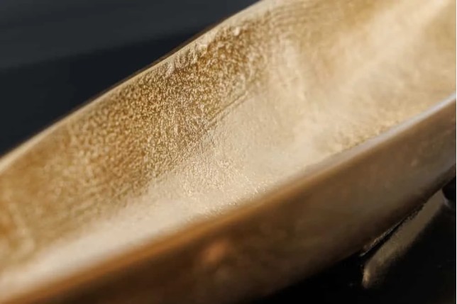 Coupe décorative GOLD LEAF 80 cm – Aluminium doré antique, fabrication artisanale
