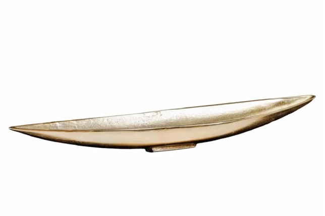 Coupe décorative GOLD LEAF 80 cm – Aluminium doré antique, fabrication artisanale