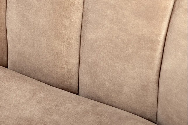 Canapé 3 places BABYLON 200 cm – Velours champagner beige avec surpiqûres décoratives