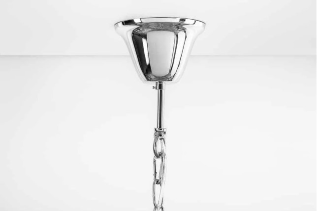 Lustre ROYAL XL 70 cm – Suspension argentée en chaînes métalliques, 6 ampoules E14