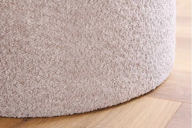 Pouf MODERN BAROCK 50cm – Pouf design champagner Bouclé avec espace de rangement