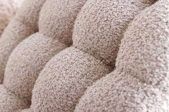 Pouf MODERN BAROCK 50cm – Pouf design champagner Bouclé avec espace de rangement