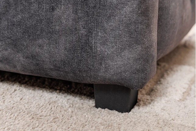 Boxbett PARIS 180x200cm – Lit coffre design Chesterfield en velours gris avec rangement intégré