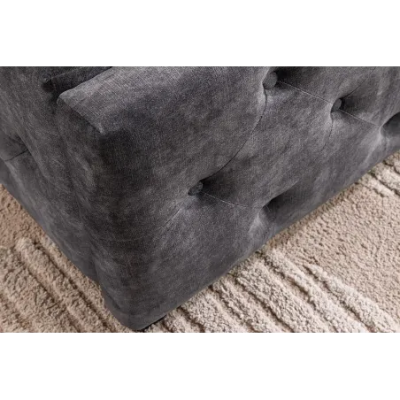 Boxbett PARIS 160x200cm – Lit double Chesterfield en velours gris avec rangement intégré