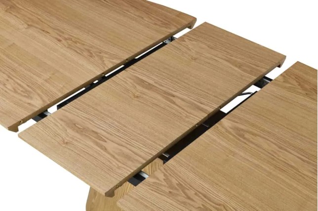 Table à manger extensible UNIQUE 160–200 cm – Chêne naturel avec pied central au design élégant
