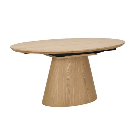Table à manger extensible UNIQUE 160–200 cm – Chêne naturel avec pied central au design élégant