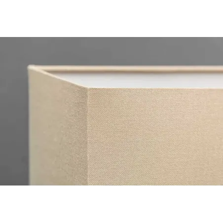 Lampe de table design PURE UNIQUE 80 cm – Bois flotté naturel et abat-jour en lin beige