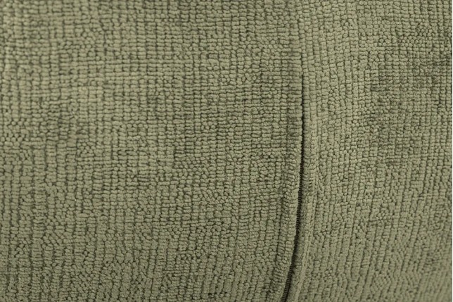 Chaise rétro pivotante UNIQUE – Tissu chenille vert avec accoudoirs & pieds en métal noir