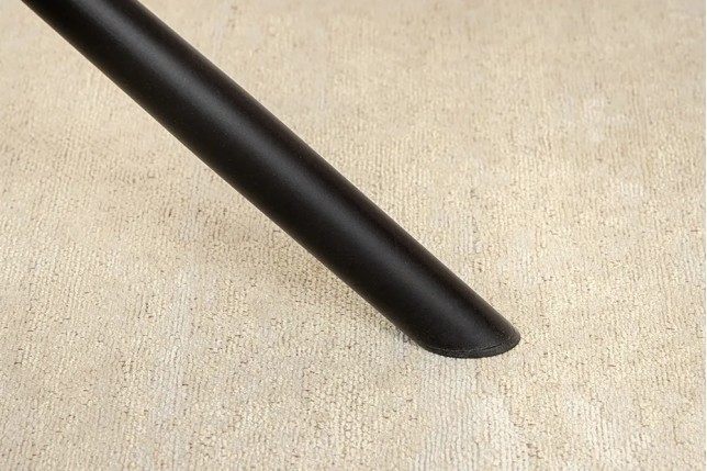 Chaise de salle à manger rétro pivotante UNIQUE – Chenille grise & piètement métal noir avec accoudoirs