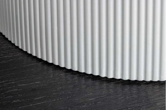 Table ronde en céramique blanche UNIQUE 120 cm – Design marbre & pied colonne élégant