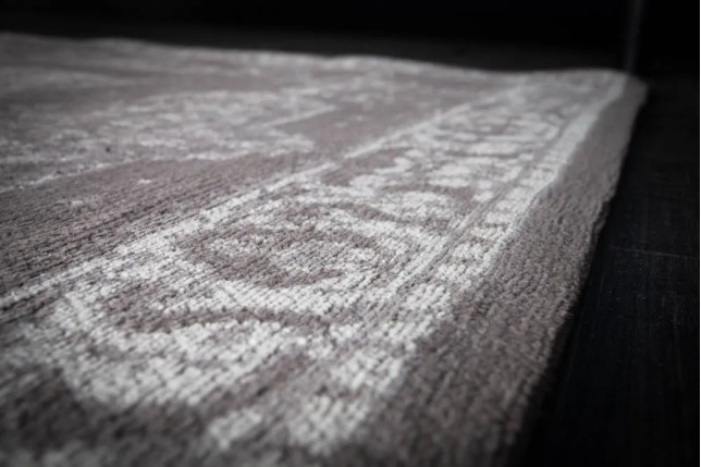 Tapis oriental PURE UNIQUE XXL 350x240 cm – Coton gris antique avec motifs géométriques élégants
