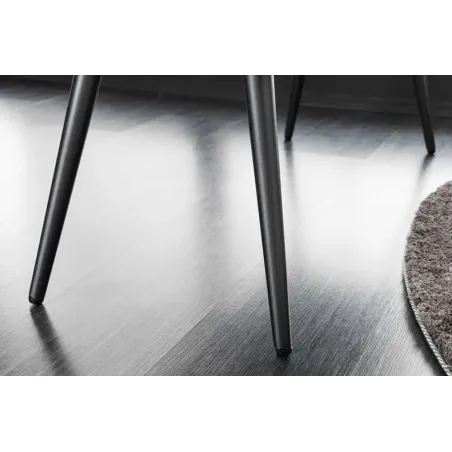 Banquette design BOUTIQUE 100 cm – Assise en bouclé blanc et pieds en métal noir réglables