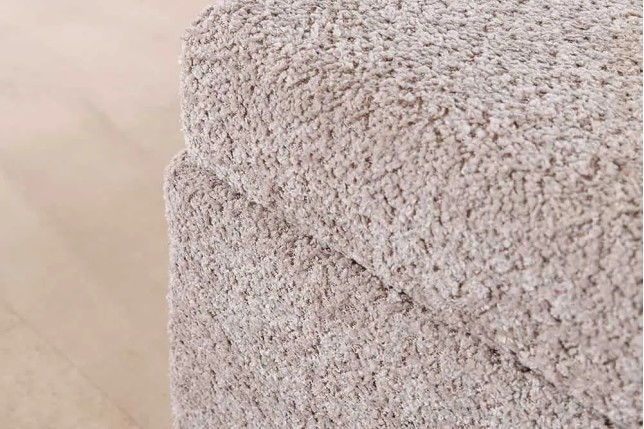 Banquette de lit Chesterfield EXTRAVAGANCIA 140 cm – Tissu bouclé champagner greige avec coffre de rangement intégré