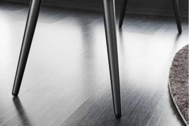 Banquette BOUTIQUE 100 cm – Tissu bouclé champagner greige avec pieds en métal noir réglables