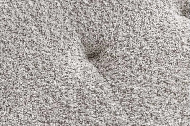 Banquette BOUTIQUE 100 cm – Tissu bouclé champagner greige avec pieds en métal noir réglables