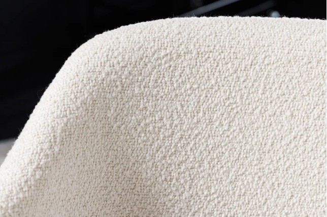 Chaise design VOGUE – Tissu bouclé blanc avec structure en métal doré | Élégance & confort