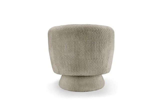 Fauteuil design pivotant BOSSA NOVA – Tissu bouclé taupe | Élégance & confort 360°