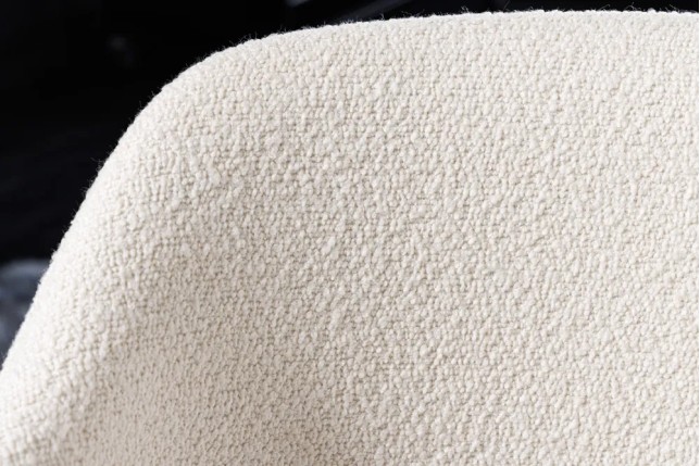 Chaise design VOGUE – Revêtement bouclé blanc & pieds noirs | Élégance moderne & confort
