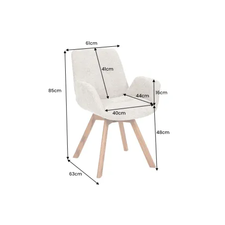 Chaise design BALTIC pivotante – Bouclé gris, pieds en chêne naturel | Élégance scandinave & confort 360°