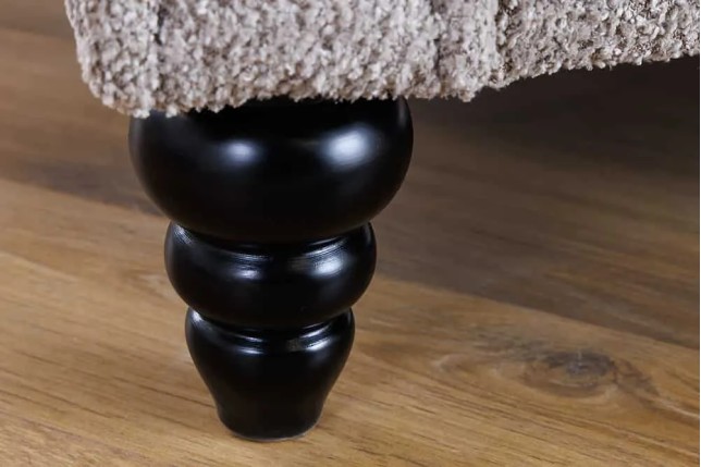 Canapé 3 places MAISON BELLE AFFAIRE – Style Chesterfield en bouclé greige, avec fonction lit et dossier inclinable