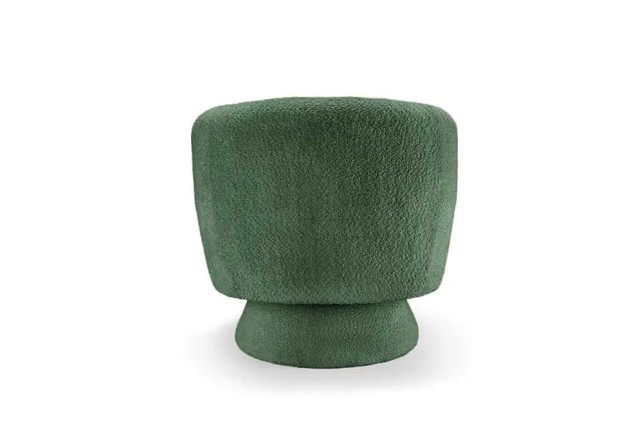 Fauteuil pivotant BOSSA NOVA – 80 cm – Tissu bouclé vert mousse | Confort moelleux & design tendance