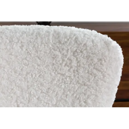 Fauteuil à bascule SCANDINAVIA – Bouclé blanc & métal noir – Design scandinave et confort moderne
