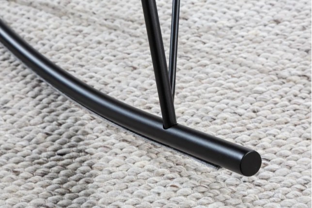 Fauteuil à bascule SCANDINAVIA – Bouclé blanc & métal noir – Design scandinave et confort moderne