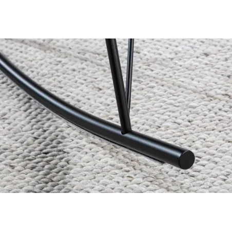 Fauteuil à bascule SCANDINAVIA – Bouclé blanc & métal noir – Design scandinave et confort moderne