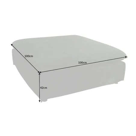 Pouf HEAVEN 100 cm – Tissu bouclé champagner beige, rembourrage à ressorts Nosag, structure en bois massif