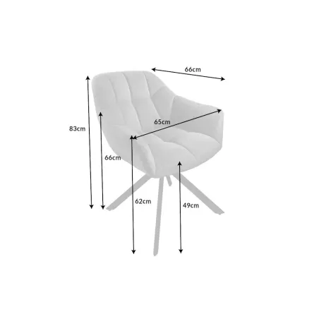 Fauteuil pivotant PAPILLON en tissu bouclé greige – Siège design avec accoudoirs, rotation 180° et piétement métal noir