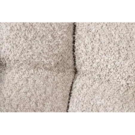 Fauteuil pivotant PAPILLON en tissu bouclé greige – Siège design avec accoudoirs, rotation 180° et piétement métal noir