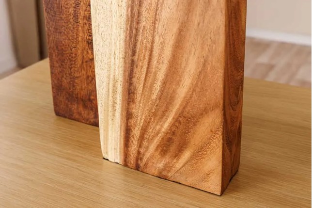 Lampe de table LOVERS 60 cm en bois massif naturel et abat-jour blanc