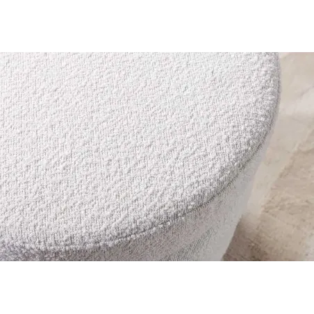 Banc de rangement VOGUE 115 cm en tissu bouclé blanc crème – Assise confortable et design avec coffre intégré