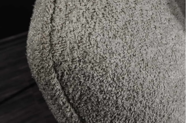 Canapé XXL ROYAL 295 cm gris en tissu bouclé – Grand canapé moderne avec assise à ressorts & 7 coussins inclus