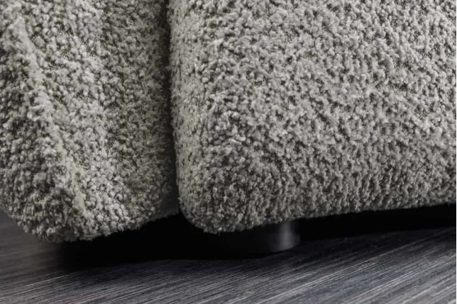 Canapé XXL ROYAL 295 cm gris en tissu bouclé – Grand canapé moderne avec assise à ressorts & 7 coussins inclus