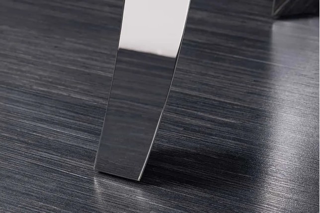 Console design baroque moderne 140 cm – Céramique effet marbre anthracite & pieds chromés