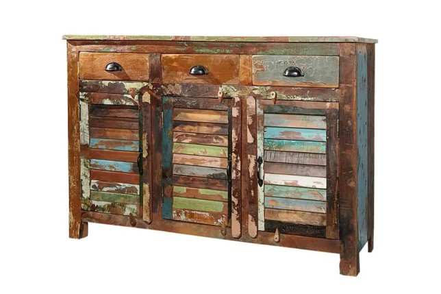 Bahut design industriel en bois massif recyclé