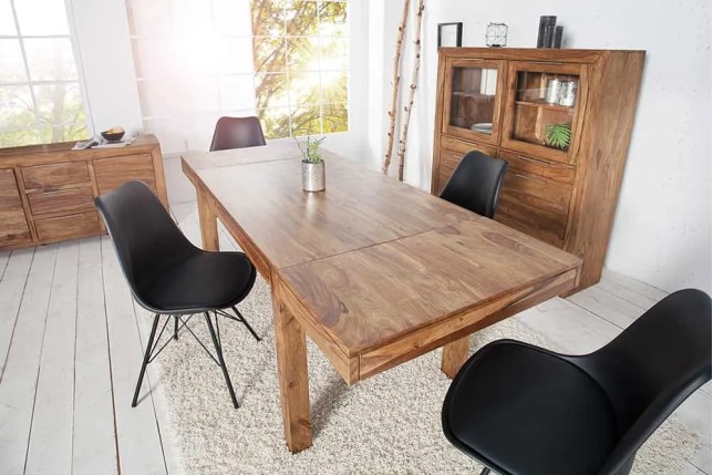 Buffet enfilade bois massif 140 cm à 2 portes et 3 tiroirs