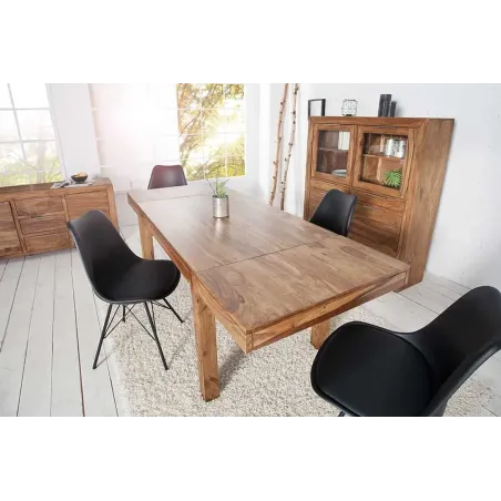 Buffet enfilade bois massif 140 cm à 2 portes et 3 tiroirs