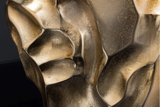 Vase décoratif LIQUID 30 cm – Finition dorée martelée, en métal aluminium, fait main